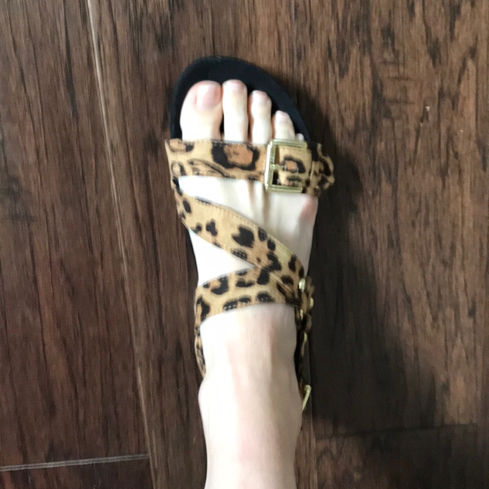 Leopard print guess sandals